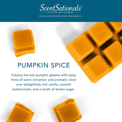 Scentsationals Wax Melts, Pumpkin Spice, Long Lasting Scented Melts, 10oz (24-Cubes)