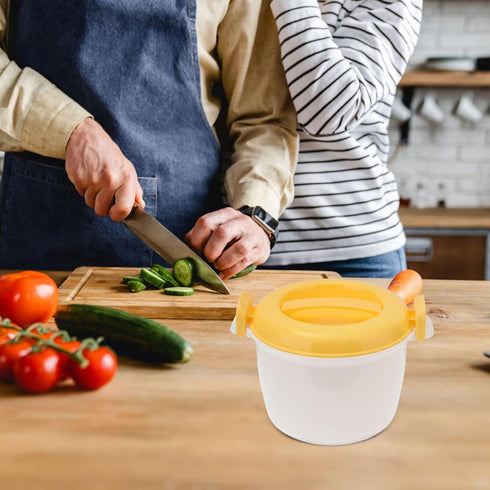 CALLARON Soup Microwave Rice Cooker Steamer Bowl: Portable Food Steamer Pot for Pasta, Fish, Vegetables, Ramen (Random
