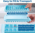 ARTLEO Ice Cube Tray with Lid and Bin for Freezer, 55 Trapezium Easy Release Ice Cube Tray with Cover, Storage