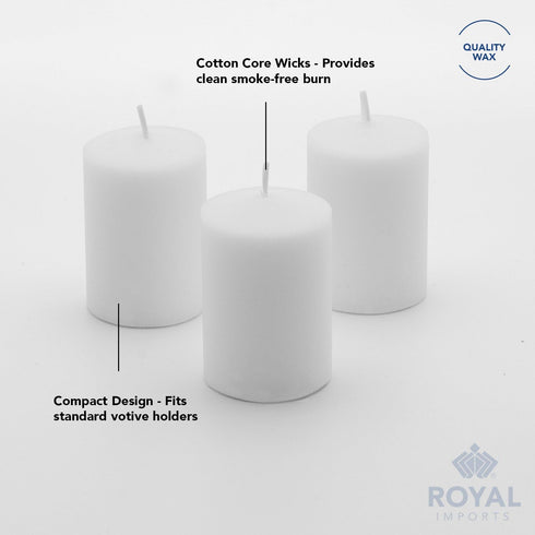 Royal Imports Box of 72 Unscented White Wax Votive Candles for Wedding, Birthday, Party, Spa, Holiday & Home Decoration