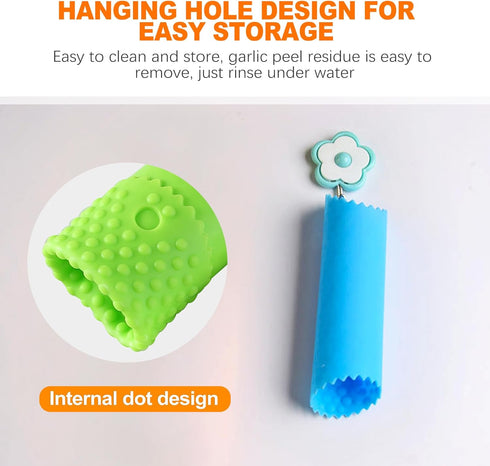 CoguZed 3pcs Silicone Garlic Peeler Tube Roller, Effortless Skin Remover, Garlic Roller, Garlic Rocker, Easy-Clean