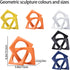 DOVDOV Geometric Cube Knot Decorations, Abstract Geometric Statue, Yellow Home Decor Accents for Room Office Shelf
