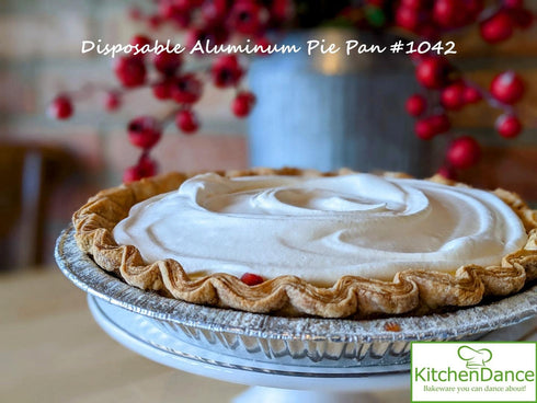 KitchenDance 10" Disposable Aluminum Foil Pie Pans Pack of 12 Strong & Sturdy Tins for Bakers and Cooking