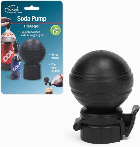 Jokari Keeper Pump and Pour Soda Bottle Cap Preserves Carbonation with Flip