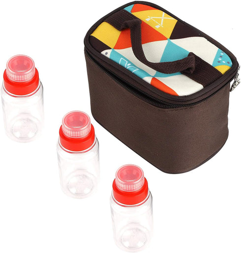 Portable Travel Spice Containers, Multi Spice Jars Storage with Lids for Camping, BBQ, Backpacking with 6 Seasoning