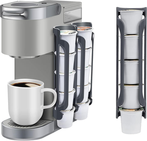K Cup Holder for Keurig: Coffee Pod Holders for Counter Small Space - Wall Mount Kcup Holders, 2 Pack, Gray
