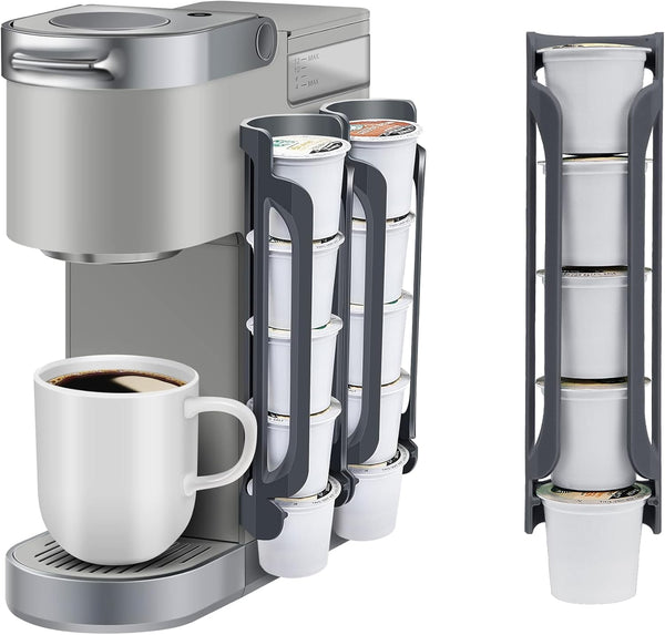 K Cup Holder for Keurig: Coffee Pod Holders for Counter Small Space - Wall Mount Kcup Holders, 2 Pack, Gray