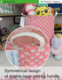 LANGYASHAN Laundry Basket, Canvas Fabric Collapsible Organizer for Storage, Toy Bins, Gift Baskets (Pink Heart)
