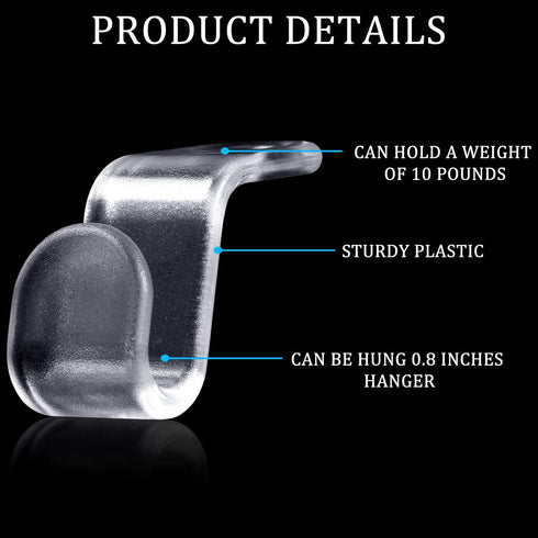Jetec 48 Pieces Clear Clothes Hanger Connector Hooks, Cascading Connection Clips for Clothes Closet Organization