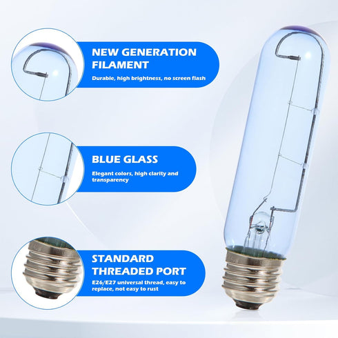 Blue Refrigerator Light Bulbs E26 Compatible with Sub Zero, 7006999 Refrigerator Glass Lamp Replacement 40W 120V