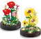 JESGO 2 Flowers Bouquet Sunflowers - Rose Building Kit, Creative Bonsai Tree Succulents