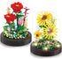 JESGO 2 Flowers Bouquet Sunflowers - Rose Building Kit, Creative Bonsai Tree Succulents