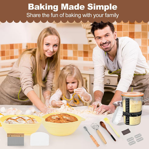 13Pcs 9in 10in Set TOKPELA Sourdough Starter Kit Sourdough Bread Baking Supplies, Complete Bread Making Tools Round