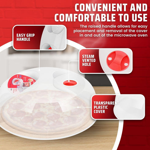 Flexzion 10 Inch Microwave Splatter Cover, BPA-Free, Adjustable Steam Vent, Dishwasher Safe