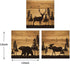 12"x12"x3 Apicoture Bear Elk Moose Wall Pictures Forest Landscape Hunting Theme Woodland Animal Painting Framed Canvas