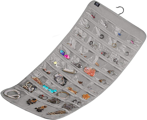 Hanging Jewelry Organizer, 80 Pocket Accessories Organizer for Holding Jewelries