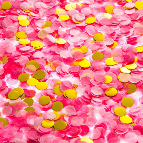 Tissue Confetti Circle Dots for Wedding Birthday Party Decoration, 1cm Diameter, Gold, Pink, Hot Pink, 60 grams