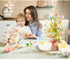 18 Inch Summer RoseCraft Easter Decorations, Artificial Pre-Lit Easter Egg Tree Tabletop Decor with Delicate Ornaments
