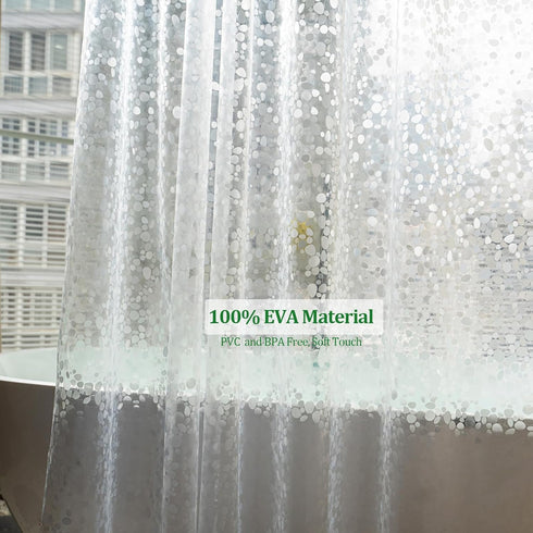 Shower Curtain Liner 75 inches Long, EVA Waterproof Heavy Duty Bathroom Shower Liner with 3 Strong Magnets and 12 Rust