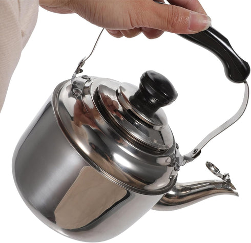 KALLORY 1pc Stainless Steel Teapot, Water Kettle for Stove Top Camping