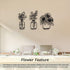 3 Pieces Metal Flower Wall Decor, Minimalist Black Tulip Wire Iron Art for Kitchen Bathroom Living Room