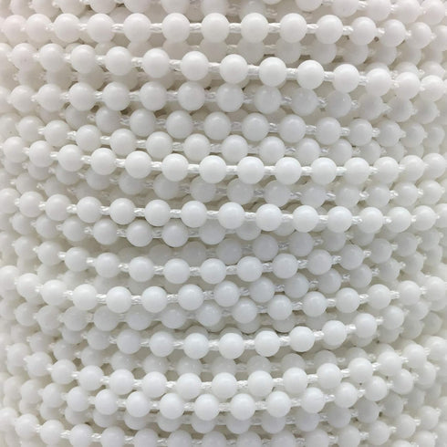 FQTANJU 10 Yards Roller and Roman Shade Blind Beaded Chain Cord, White Plastic Repair for Roller Blinds