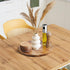 CMLKLZD 12 Inch Acacia Wood Round Tray, Wooden Decorative Serving Coffee Table Tray Centerpiece Candle Holder