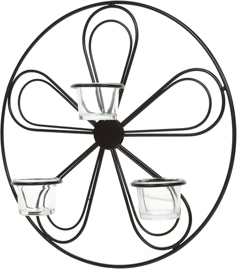 13.5 Inch Hosley Large Floral Wall Sconce Diameter Tea Light Candle Holder LED Farmhouse Ideal Gift for Weddings