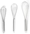 Fox Run 5830 Set of 3 Stainless Steel Wire Balloon Whisks, 8", 10" and 12-Inch
