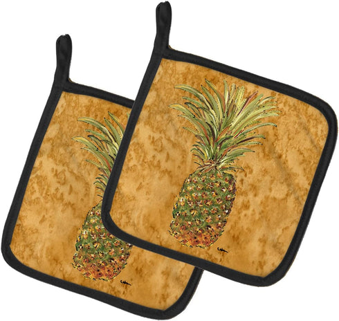 Caroline's Treasures Pineapple Pair of Pot Holders, Kitchen Heat Resistant, 7.5 x 7.5
