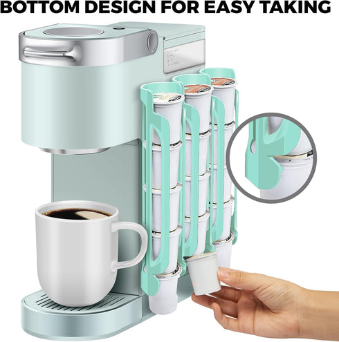 kedofa K Cup Holder for Keurig, Coffee Pod Holder for Counter Small Space, Kcup Holder for Wall Mount, Oasis Blue