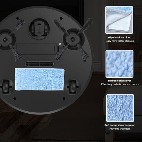 Automatic Sweeper, 3 in 1 Sweeping Robot, Vacuum and Mop, Low Noise Household Smart Sweeper for Pet Hair