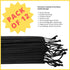 DR Black Cotton Drawstring Bags with Double String - 6 x 8 inch, 12 Pack for Pantry Gifts