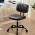 Sweetcrispy Small Office Desk Chair - Armless PU Leather with Comfy Lumbar