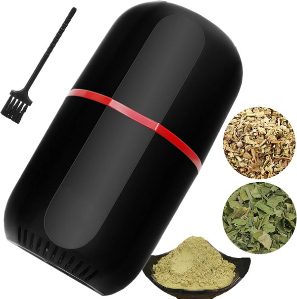 Turimon Electric Herb Grinder, Large Herbal/Coffee Mill/Crusher for Spice and Herbs - Black - 4.2 oz Capacity with Brush