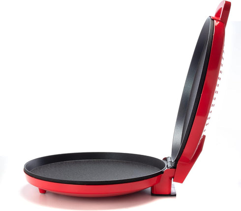 Zenith Versa Grill Non-Stick Pizza Maker Machine - Electric Indoor Grill, Calzone Maker, Red