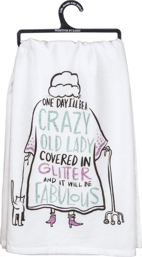Primitives by Kathy 34221 LOL Made You Smile Dish Towel, 28 x 28-Inches