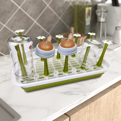 Removable Large Water Bottle Drying Rack - Vertical Kitchen Counter Rack for Bottles, Glasses, Tumblers