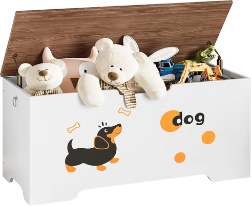 2 43.3" WH495CW01 HOOBRO Toy Box, Toy Chest with Safety Hinges, Storage Bench, Wooden Storage Chest, for Entryway