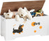 2 43.3" WH495CW01 HOOBRO Toy Box, Toy Chest with Safety Hinges, Storage Bench, Wooden Storage Chest, for Entryway