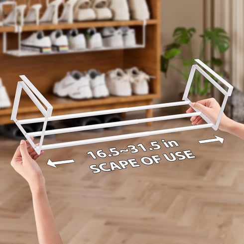 KMUZAWN Closet 1 Pack) Expandable Shoe Rack Organizer, Hanging Shoe Organizer for & Adjustable Under Cabinet Shelf,Shoe