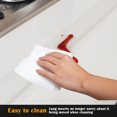 Silicone Stove Counter Gap Cover by Kindga - 21" Easy Clean Gap Filler Set of 2 (White)