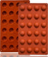 Mini 24-Cavity Semi Sphere Silicone Molds, Non-Stick, 2 Packs Half Sphere Baking Molds for Jelly, Chocolates, and Cake
