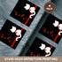 3dRose cst_164792_3 Pet Lovers Ceramic Tile Coasters, Set of 4 Red Hearts White Kitty Cat