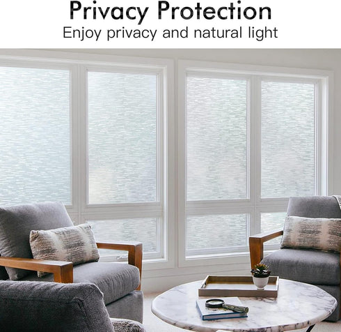 Haton Window Privacy Film, Frosted Glass Static Cling Sun Heat Blocking Window Clings, Non Adhesive 23.6" x 78.7"