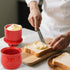 ISTOOLL Butter Crock with Improved Lid Porcelain French Butter Dish Keeper, Butter Dish Keeper for Spreadable Butter