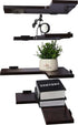 YYWUOJJ Set 4 Corner Shelf Wall Mounted, Corner Floating Shelves for Wall, of Dark Brown