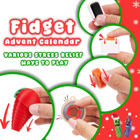 Aodomis 24PCS 3D Printed Fidget Toys, Sensory Toys for Kids with Autism ADHD, Classroom Treasure Box & Calm Down Corner