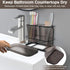 Toothbrush Holders with Drain Tray,2 Cup Hanging Toothbrush and Toothpaste Holder Organizer Bathroom Caddy Countertop for Toothpaste, Razors, Electric Toothbrush - Black