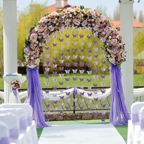 BEISHIDA 5Pcs Purple Lavender Butterfly Paper Garland, Hanging Decorative Banner for Halloween Home Decor, Birthday